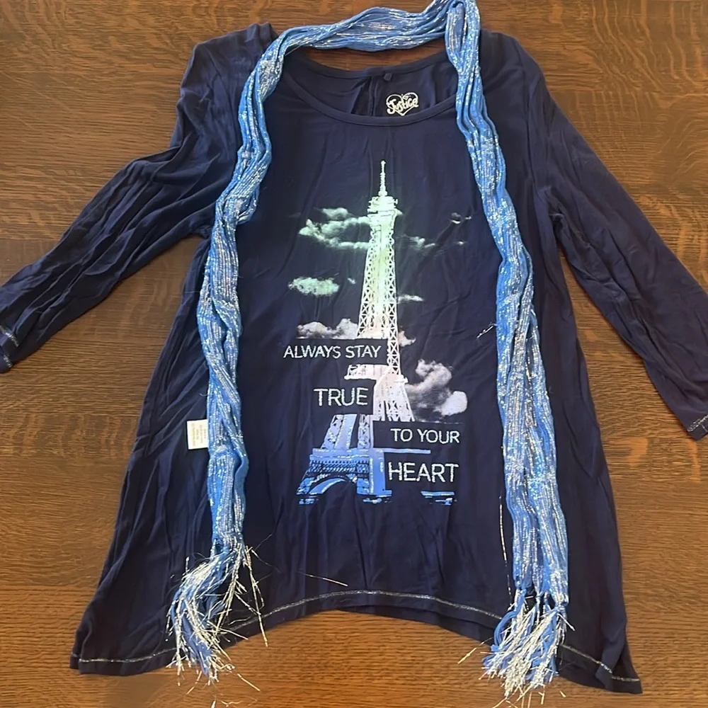 Justice Bundle of 3 Two size 14 and dark blue is a size 12 Long sleeve girls Y2K